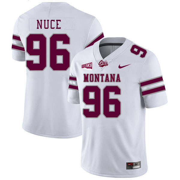 Montana Grizzlies #96 Henry Nuce College Football Jerseys Stitched Sale-White